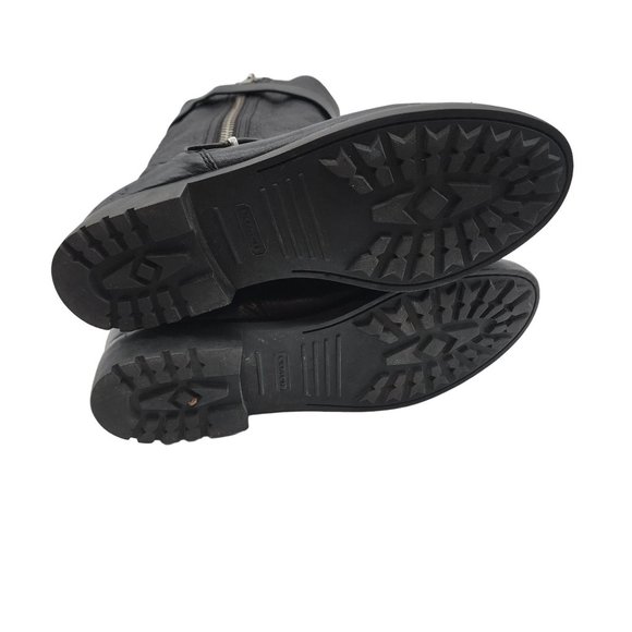 Coach Vanessa Leather Boots Moto Steampunk Goth Womens size 11B - Picture 6 of 7